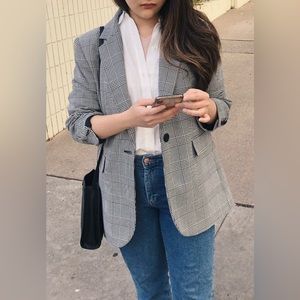 Zara Oversized Checkered Blazer
